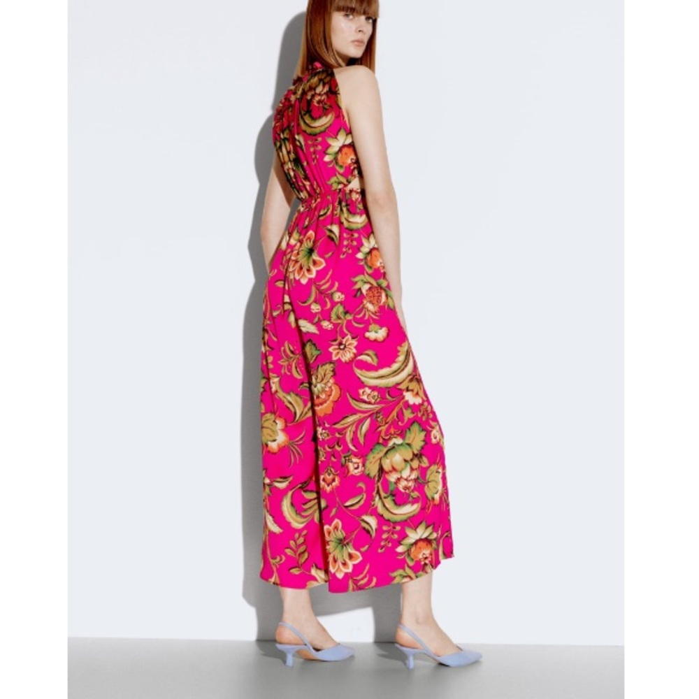 Zara cut out printed pink jumpsuit - Picture 5 of 14